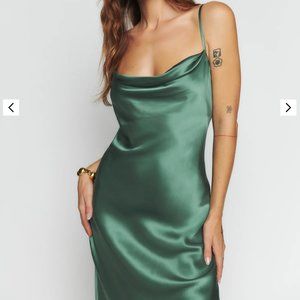 NWT SOLD OUT Reformation Salamanca Dress: Bottle Green Size 8